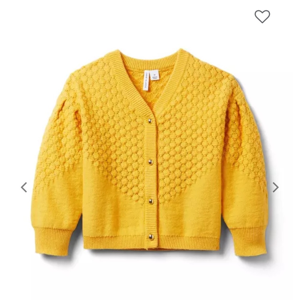 EUC Janie and Jack Mustard Yellow Textured Cardigan